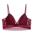 Bralette en dentelle bordeaux avec bonnets triangles sans armatures et bordure festonnée - S / Bordeaux