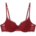 French style burgundy mesh polka dot lace bra with underwire for women - 70A / Tops / Burgundy