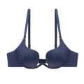 Sujetador push-up sin costuras azul oscuro con escote en V profundo y espalda en U baja - 70A / Tops / Azul