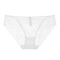 Elegante perizoma in pizzo floreale bianco con fiocchetto e vita bassa - S / Bianco