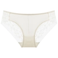 Damen-Spitzenunterwäsche in Cremeweiß mit floraler Stickerei und mittlerer Taille - S / Aprikose