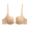 Sujetador push-up nude sin costuras con escote en U profundo y tejido jacquard - 70A / Color Piel