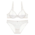 Set lingerie in pizzo bianco con rete traspirante e ciondolo a forma di cuore - 70B / Bianco
