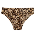 Bragas de seda de hielo sin costuras con estampado de leopardo y entrepierna de algodón - S / Leopardo Café Negro
