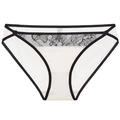Bragas sexy de malla y encaje estilo francés para mujer en contraste blanco y negro - S / Negro & Blanco