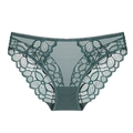 Culotte en dentelle vert foncé pour femme avec maille transparente et taille basse - S / Vert Foncé