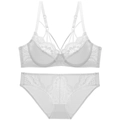 Ensemble lingerie en dentelle blanche avec soutien-gorge à armatures et culotte assortie - 70A / Haut Et Bas / Blanc