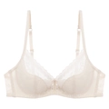Reggiseno in pizzo beige stile francese con ferretto morbido e ricami floreali - 75B / Top / Albicocca