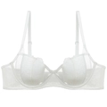French style sexy white lace bra with rabbit ear design and soft underwire support - 70B / White Top
