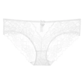 Mutandine sexy in pizzo floreale bianco da donna con vita bassa e fiocco decorativo - S / Bianco