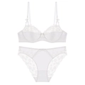 Conjunto de lencería de encaje blanco con sujetador de aros y braguita de encaje a juego - 70B / Blanco