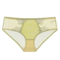 Culotte en maille dentelle jaune clair avec broderie florale et gousset en coton pur - Vert