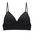 Sujetador triangular negro sin costuras con tirantes ajustables y sin aros metálicos - S / Negro
