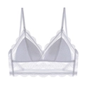 French style white lace triangle bralette with adjustable straps and wireless design - S / White Lace Style A