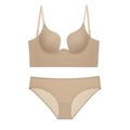 Conjunto de sujetador en U profunda y braguita sin costuras en color natural - 70A / Color Piel