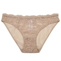 Bragas de encaje para mujer color piel con motivos florales y detalles de malla - S / Color Piel