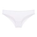 Sexy white low-waist cotton panties with elegant lace-up cross straps for women - White