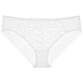 Bragas elegantes de encaje blanco floral con malla transpirable y corte bajo - S / Blanco