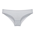 Sexy low-waisted white cotton panties with ribbed texture and cross strap design - Gray