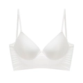 Reggiseno bianco senza cuciture scollato sulla schiena con spalline sottili e finitura liscia - S / Bianco