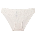 Bragas de encaje para mujer en color blanco crema con motivos florales y tiro bajo - S / Blanco
