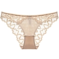 Franse sexy nude kanten slip voor dames met mesh en naadloze lage taille voor comfort - Huidskleur