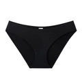 Seamless black low-rise panties for women featuring smooth edges and soft elastic fabric - S / Black