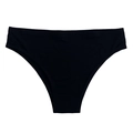 Culotte noire sans couture en soie glacée à taille basse avec entrejambe en pur coton doux - Noir