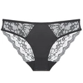 Elegante zwarte kanten damesonderbroek met bloemmotief en puur katoenen kruisje - S / Zwart