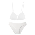 Set lingerie bianco minimalista senza cuciture con reggiseno a triangolo e slip - S / Bianco