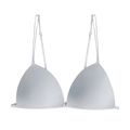 Front view of light grey seamless French style bralette with thin double straps - S / Tops / Gray