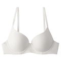 Seamless white full cup bra with thin adjustable straps for a minimalist smooth look - 70B / White