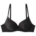 Soutien-gorge noir sans couture pour femmes avec fines bretelles et bonnets lisses - 70B / Haut Uniquement / Noir
