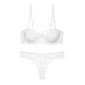 Ensemble lingerie en dentelle blanche style français avec soutien-gorge rembourré - 75B / Haut Et Bas / Blanc