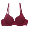 Soutien-gorge sans couture rouge foncé avec surface lisse et bretelles réglables - 70B / Haut Uniquement / Bordeaux
