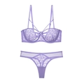 Ensemble lingerie dentelle lavande style français avec soutien-gorge et string en V - 75B / Haut Et Bas / Violet