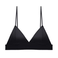 Bralette triangle noire sans couture style français avec fines bretelles réglables - S / Noir