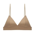 Bralette triangle sans couture minimaliste en kaki avec fines bretelles réglables - S / café