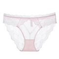 Zartrosa ultradünne transparente Spitze Höschen mit niedriger Taille und Stickerei - S / Rosa