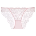 Eleganti slip da donna in pizzo floreale rosa con tassello in cotone e vita bassa morbida - S / Rosa