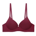 Soutien-gorge sans couture rouge vin avec doubles bretelles fines et bonnets lisses - 70B / Bordeaux
