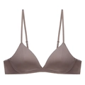 Seamless triangle bralette in cocoa brown with adjustable straps and wireless support - S / Coffee Top