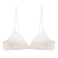 French style seamless triangle cup bra in creamy white with thin shoulder straps - S / Apricot Top