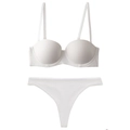 Ensemble de lingerie blanc sans couture avec soutien-gorge push-up et string assorti - 70A / Blanc + String