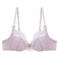 Lavendelfarbener Spitzen-BH für Damen mit Blumenmustern und verstellbaren Trägern - 70A / BH / Lila