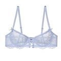 Eleganter lavendelfarbener Spitzen-BH für Damen mit Wimpernspitze und transparentem Mesh - 70B / Hellblau