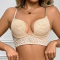Sujetador con espalda en U profunda en color beige con estampado de leopardo - 75B / Color Piel