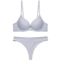 Set lingerie lavanda senza cuciture con reggiseno liscio e perizoma coordinato - 70D / Grigio Perizoma