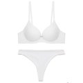 Ensemble de lingerie blanc sans couture avec soutien-gorge brillant et string assorti - 70B / Blanc + String