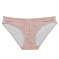 Sexy rosa Spitzen- und Mesh-Unterhose mit Blumenmustern und niedrigem Taillendesign - S / Rosa